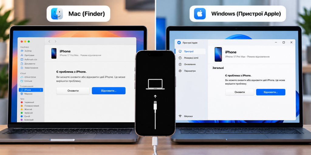 Відновлення заблокованого iPhone через Mac або Windows
