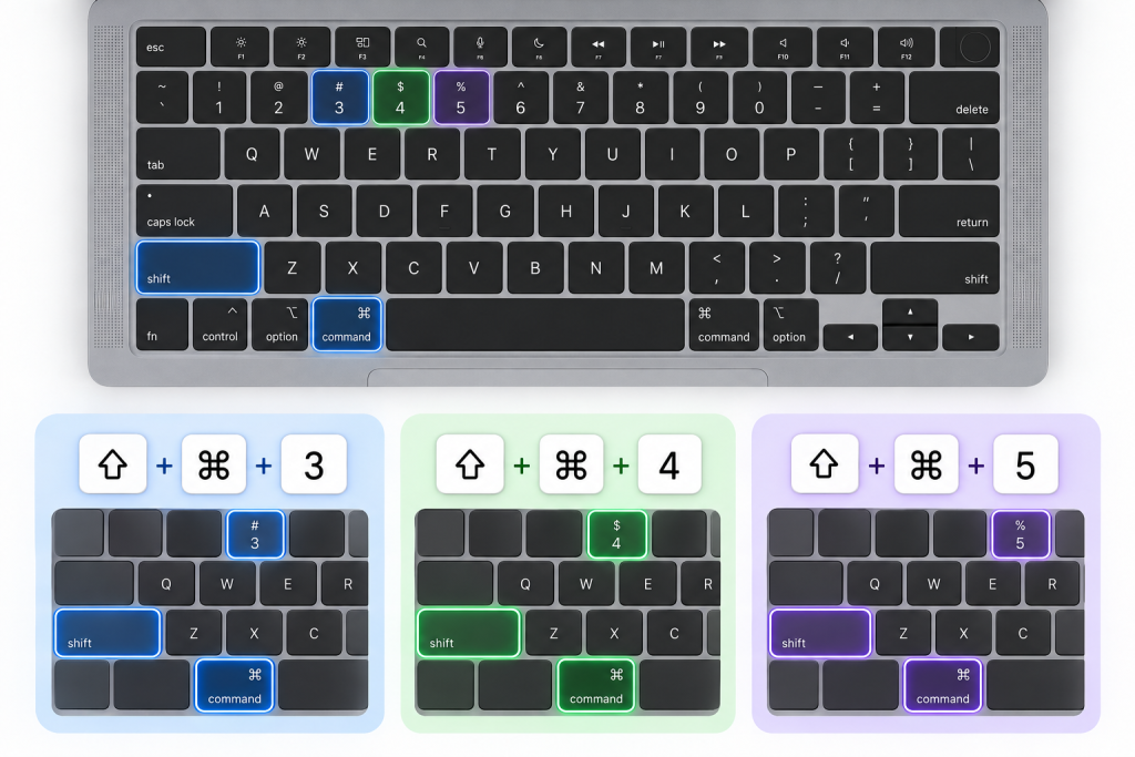 Комбінації клавіш для скріншота на Mac