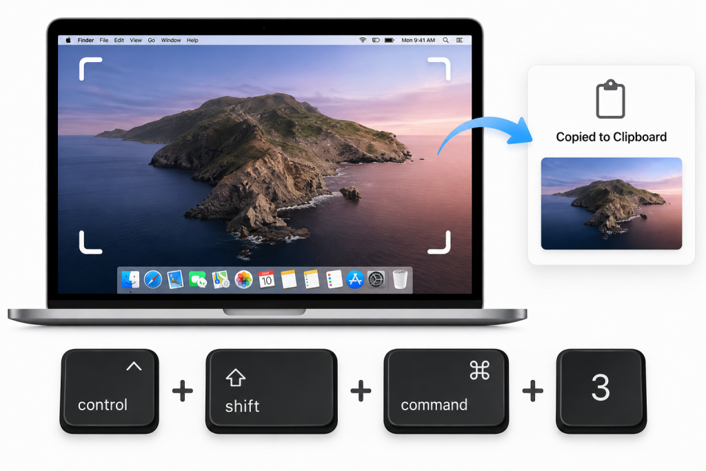 Копіювання скріншота в буфер обміну на Mac