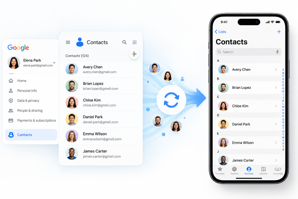 Синхронізація контактів Google з iPhone